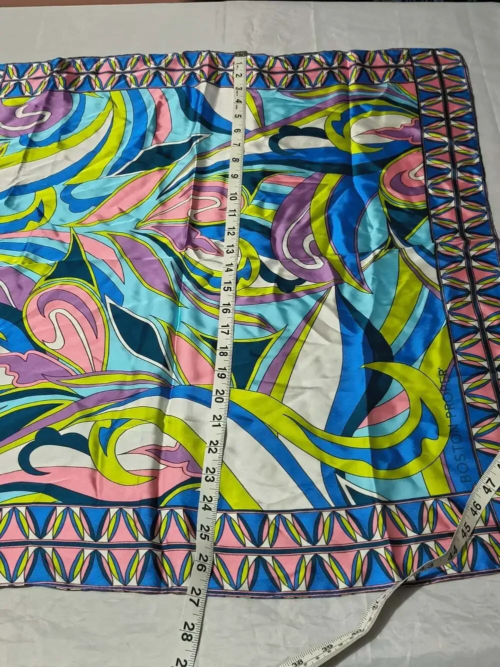 Boston Proper Women's Satin Polyester Square Scarf Abstract Multicolor 26x26